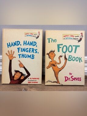 Dr. Seuss The Foot Book 1968 & Hand Hand Fingers Thumb 1969